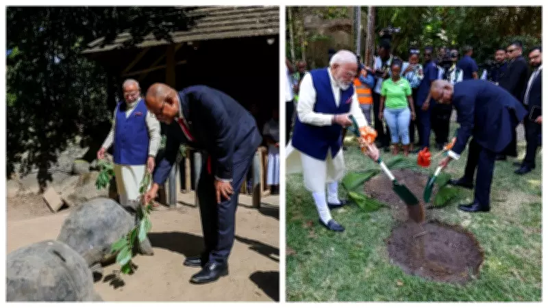 PM Modi Plants Coco de Mer with Seychelles President at Botanical Garden