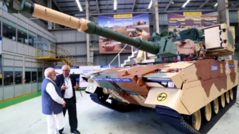 PM Modi Reviews Indigenous Zorawar Tank and Laser Weapons at L&T Surat