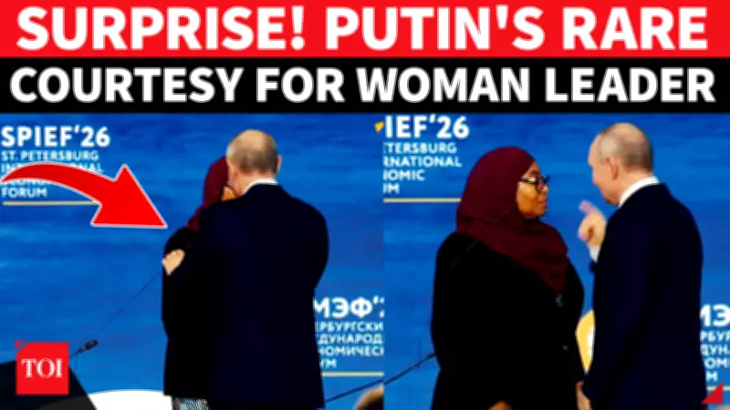 Putin Breaks Protocol Twice: Untangles Mic Cord, Fixes Official's Badge in Viral Video