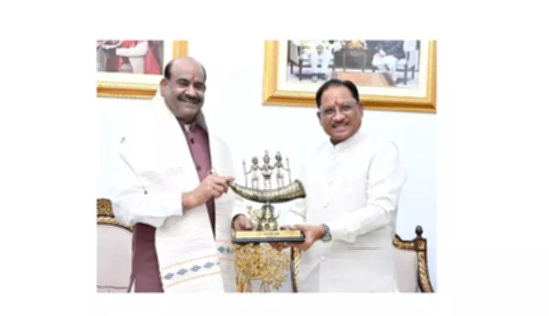 Raipur: Lok Sabha Speaker Om Birla Meets Chhattisgarh CM Vishnu Deo Sai