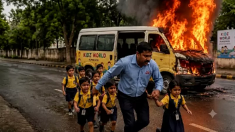 Rajasthan Driver Saves 10 Children from Burning Van in Jhunjhunu