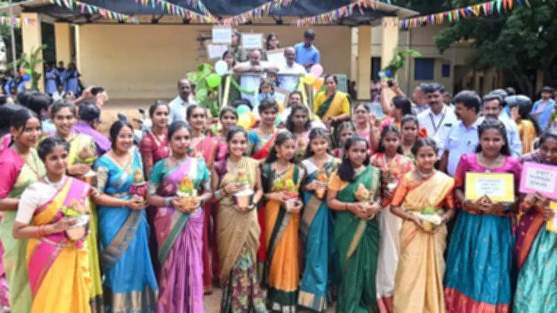 Rangolis and Decorated Classrooms Welcome Students as Schools Reopen in Mysuru