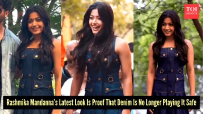 Rashmika Mandanna Stuns in Rs 1.4 Lakh Denim Dress on Red Carpet
