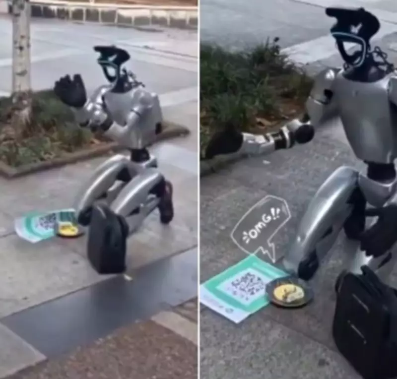 Robot Seen 'Begging' for Electricity in China, Shares QR Code for Donations