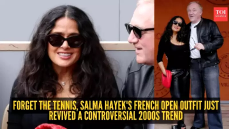 Salma Hayek Stuns in Leather Bermuda Shorts at French Open 2024