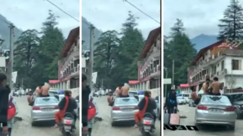 Shirtless Tourists Ride on Car Roof in Kasol, Internet Reacts