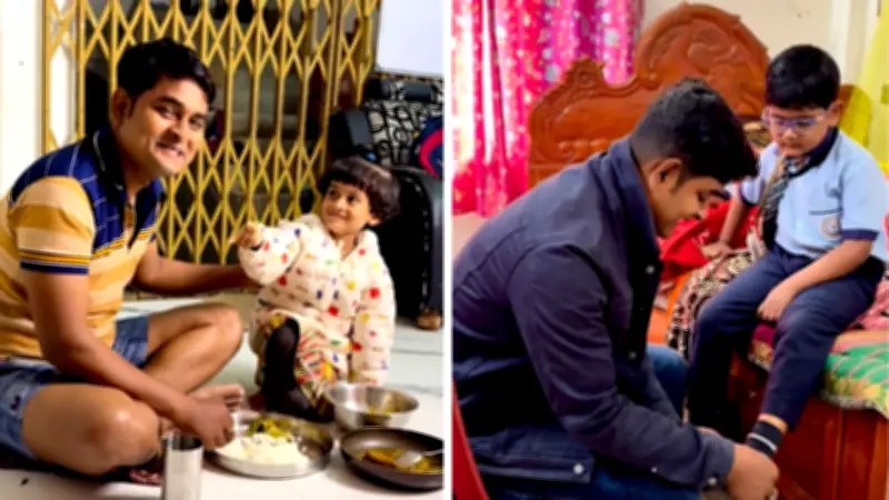 Single Father Raises Two Kids Alone After Wife's Death, Inspires Thousands