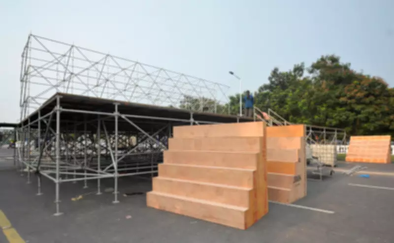 SPG Disapproves Yoga Day Stage Design on Red Road, Changes Made