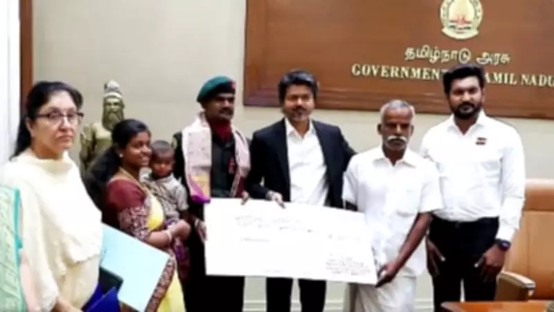 Tamil Nadu CM Vijay Awards Rs 48 Lakh Reward to Kirti Chakra Awardee