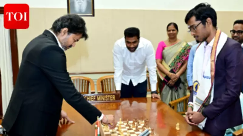 Tamil Nadu CM Vijay Meets Chess Grandmaster Praggnanandhaa, Plays Match