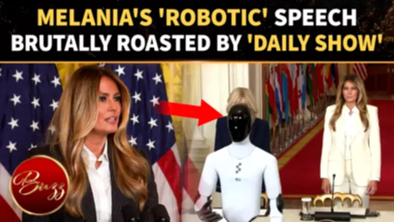 'The Daily Show' Mocks Melania Trump's AI-Like Speech at White House Event