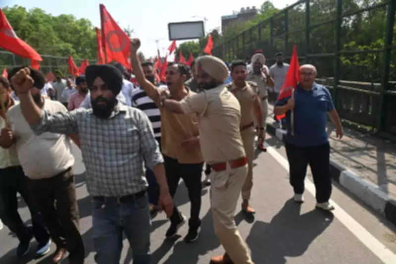 Thousands of Punjab Teachers March to CM Residence Over Pension, DA Demands