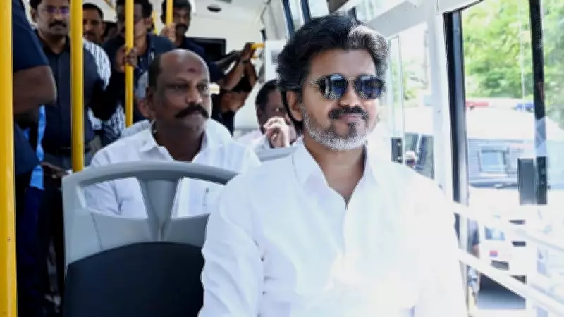 TN CM Vijay launches 300 new govt buses, takes bus ride
