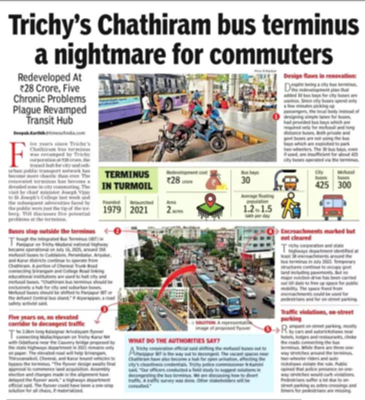 Trichy Frees Up Space Near Kamarajar Statue to Ease Bus Terminus Traffic