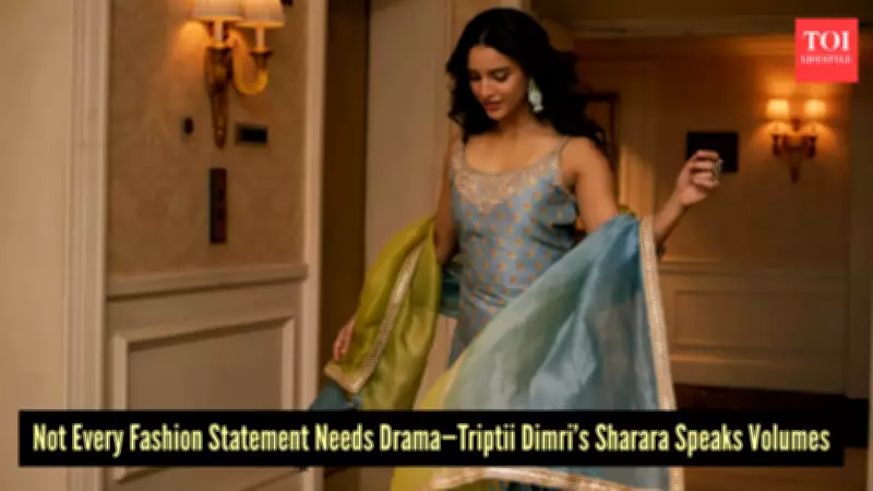 Triptii Dimri Stuns in Mist-Blue Marodi Sharara Set, Exudes Old-World Charm