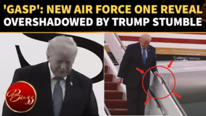Trump Stumbles on Air Force One Stairs During Qatar-Gifted Jet Reveal