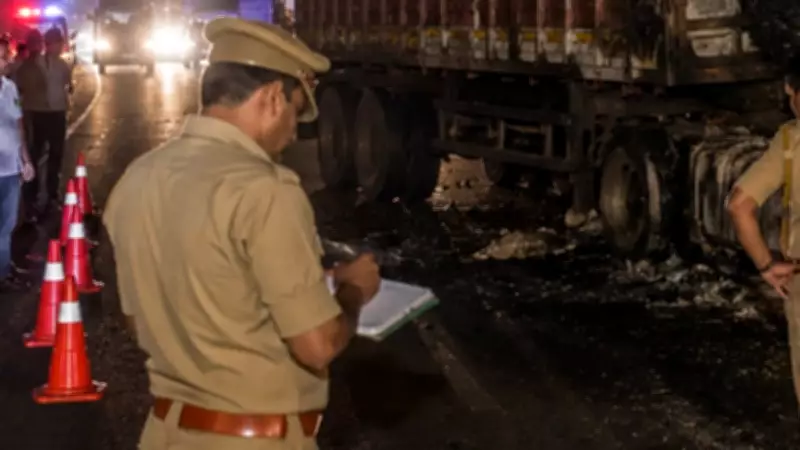 Two killed as trailer rams truck, both vehicles catch fire in UP's Barabanki