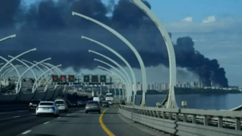 Ukrainian Drone Attack Sparks Massive Fire at St. Petersburg Oil Terminal
