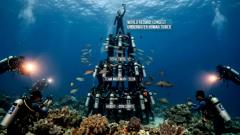 Underwater Human Pyramid Sets Guinness World Record at Swaraj Dweep