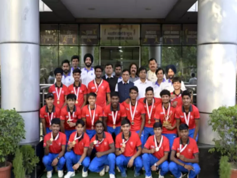 Union Sports Minister Mandaviya Felicitates U-18 Hockey Asia Cup Teams