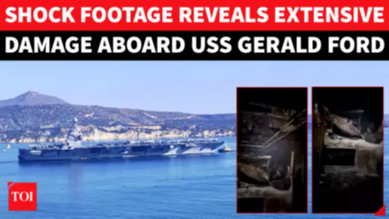 USS Ford Fire Video Shows Sleeping Quarters Destroyed in 30-Hour Blaze