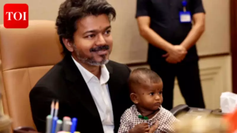 Vijay Meets Kirti Chakra Awardee Meenatchi Sundaram, Plays with Baby