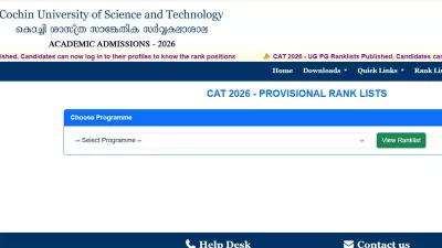 CUSAT CAT Result 2026 Released: Download Rank List PDF