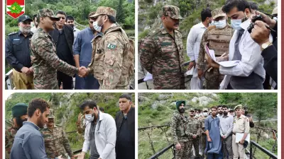 Indian and Pakistani Army Officers Shake Hands During Repatriation Along LoC