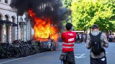 Protesters Torch Tesla, Smash UN Office Windows in Geneva Anti-G7 March