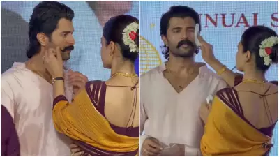 Rashmika Mandanna Fixes Vijay Deverakonda's Moustache, Wipes His Sweat; Fans Call Them Best Couple