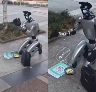 Robot Seen 'Begging' for Electricity in China, Shares QR Code for Donations