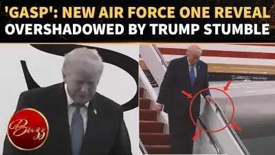 Trump Stumbles on Air Force One Stairs During Qatar-Gifted Jet Reveal