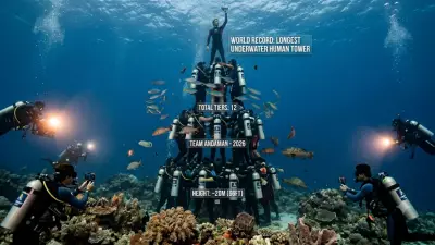 Underwater Human Pyramid Sets Guinness World Record at Swaraj Dweep