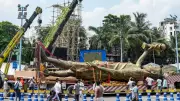 70-Foot Messi Statue Removed in Kolkata After Storm Damage