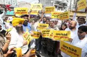 AAP Workers Protest Outside BJP Office in Jalandhar Over CM Video Row