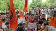 ABVP protests at Mangalore University, demands basic facilities and reforms