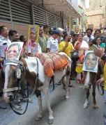 BJP's Entally Candidate Tibrewal Joins Protest Against Ex-Trinamool MLA Saha