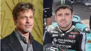 Brad Pitt Reacts in Shock During Isle of Man TT Visit for New Movie