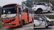Bus Overturns in Bihar's Katihar, 25 Injured After Collision with Car