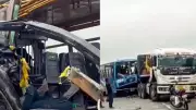 Bus-truck crash in West Bengal kills 1, injures 25; rain-slick road blamed
