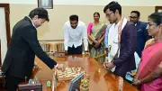 CM Vijay Plays Chess with Grandmaster Praggnanandhaa in Chennai