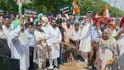 Congress protests AAP govt in Mohali, alleges intimidation and lawlessness