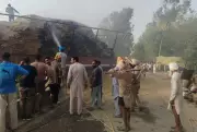 Driver Saves Village as Straw-Laden Truck Catches Fire Near Faridkot