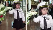 Girl Dressed as Pilot Steals Hearts at Noida Airport's First Flight