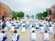 Hundreds Perform Yoga in Nepal's Pokhara on 12th International Yoga Day
