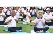 Jaishankar, Norway Envoy Perform Yoga at Nehru Park on International Yoga Day