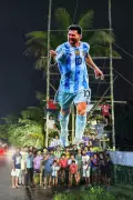 Kerala Village Erects Giant Lionel Messi Cut-Out to Celebrate FIFA World Cup