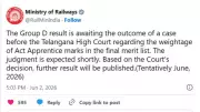 RRB Group D Result 2026 Delayed Due to Telangana High Court Case