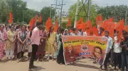 Students Protest Poor Roads to University in Karnataka's Haveri