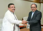 West Bengal CM Adhikari Meets L&T CMD at Kolkata Airport for Investment Talks